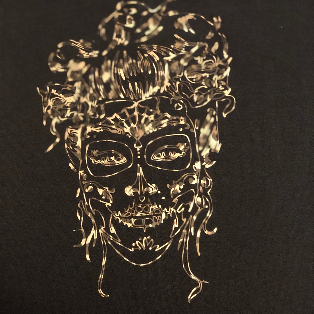 Custom Leopard printed sugar skull tee